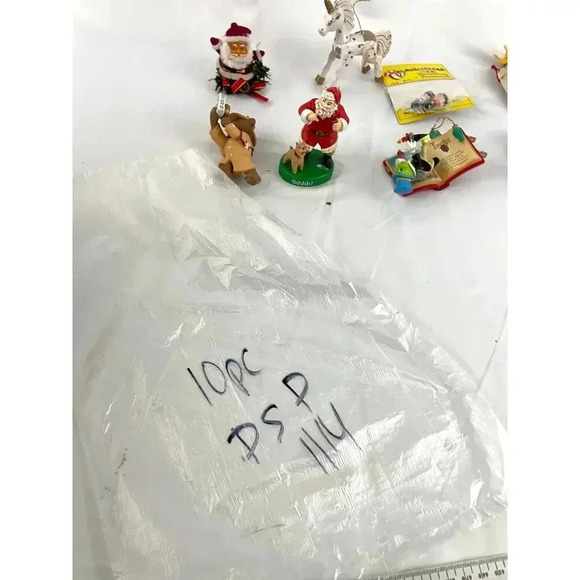 10x VTG Holiday Ornaments Christmas Santa Unicorn Wooden Figures Collectibles - Picture 11 of 11